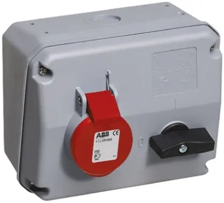 Produktfoto 1 von Amphenol Industrial Critical & Safe CEE Steckvorrichtung Überspannungsschutz, Buchse Rot gewinkelt 3+N+E 6 h 32A, 415V,