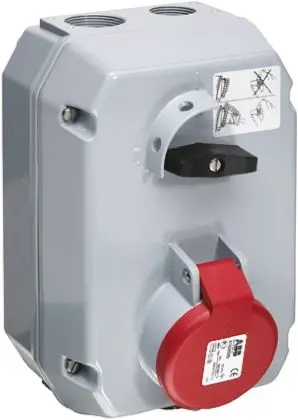 Produktfoto 1 von Amphenol Industrial Critical & Safe CEE Steckvorrichtung Überspannungsschutz, Buchse Rot Gerade 3+N+E 6 h 63A, 415V,