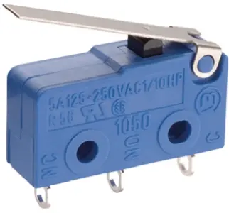 Produktfoto 1 von Marquardt Mikroschalter Scharnierhebel-Betätiger Lötanschluss, 5 A @ 250 V ac, 1-poliger Wechsler IP00, IP40 0,5 N