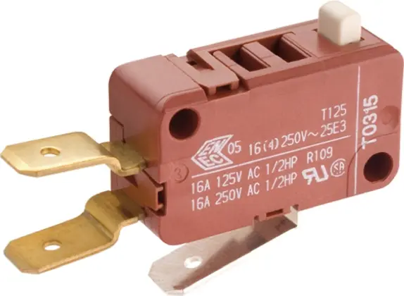 Produktfoto 1 von Marquardt Mikroschalter Stößel-Betätiger Flachstecker, 16 A @ 250 V ac, 1-poliger Wechsler IP00, IP40 4 N -40°C - +125°C