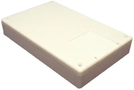 Produktfoto 1 von Hammond Tragbares Gehäuse, ABS, 140 mm Eingebautes Batteriefach, 220 mm, H. 40 mm, Grau, IP54