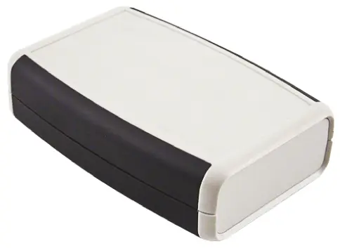 Produktfoto 1 von Hammond Serie 1553 Tragbares Gehäuse, ABS, 89 mm Eingebautes Batteriefach, 147.2 mm, H. 25 mm, Grau, IP54