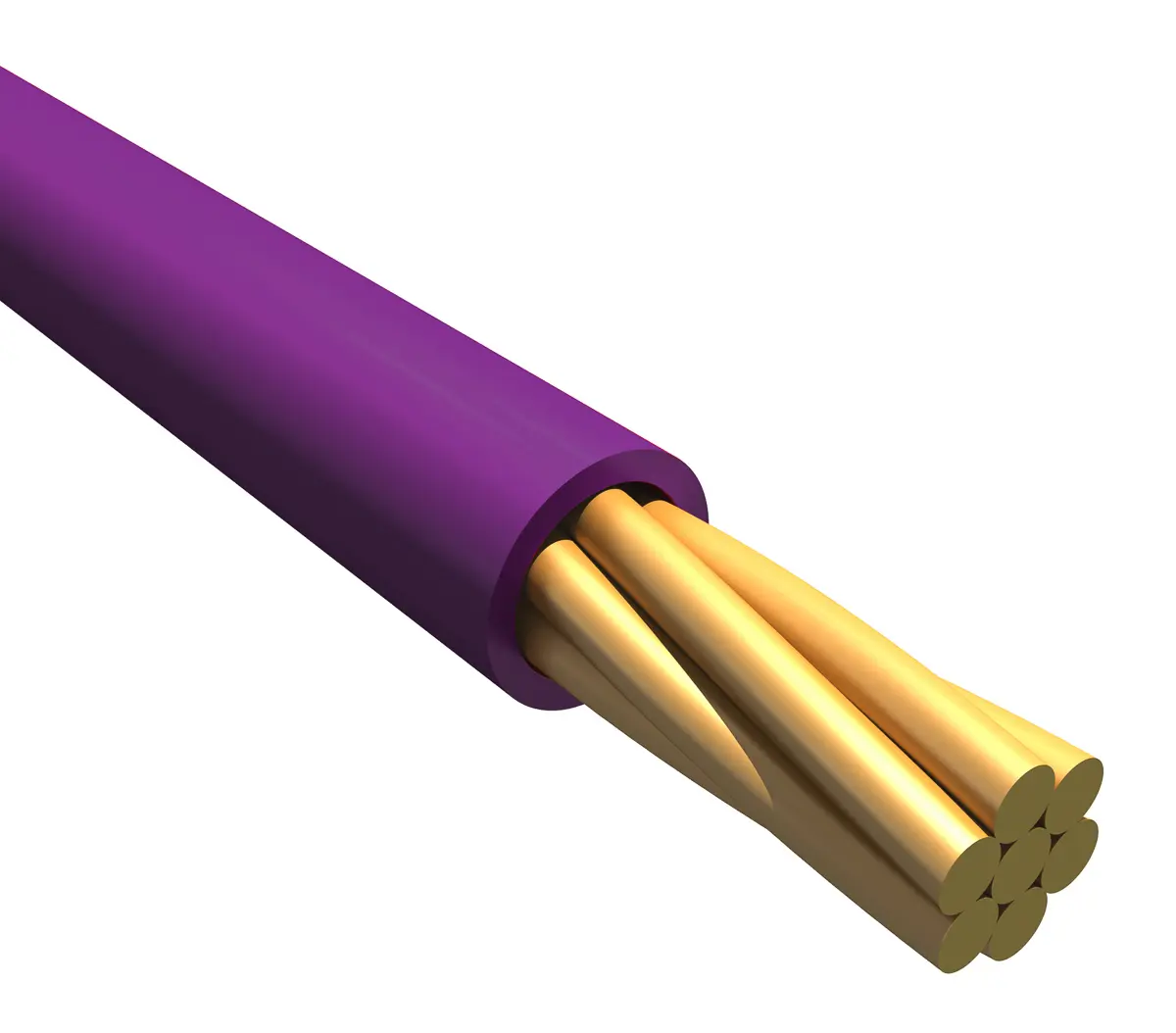 Produktfoto 1 von Alpha Wire Ecogen Ecowire Schaltdraht 0.08 mm², 28 AWG 305 m Violett Ø 0.86 mm 7 Litzen Modifizierter Polyphenylen-Ether