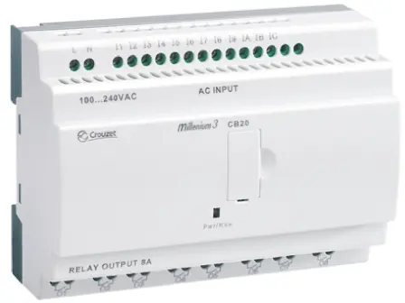Produktfoto 1 von Crouzet Millenium 3 Logikmodul, 12 Eing. Relais Ausg.Typ Digital Eing.Typ 230 V ac