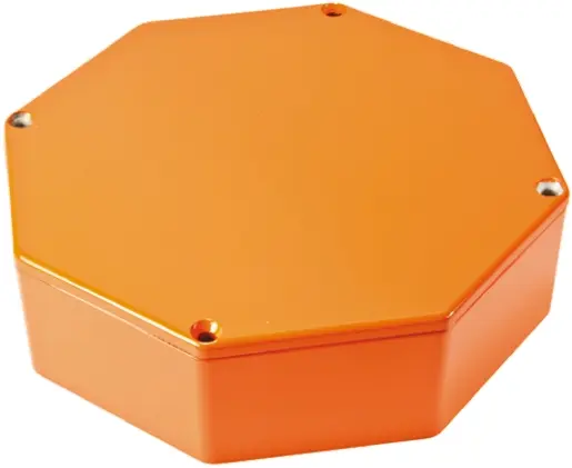 Produktfoto 1 von Hammond 1590; Gehäuse; Aluminiumdruckguss; Orange IP54 Breite 132.8 mm Höhe 39.2 mm Länge 132.8 mm