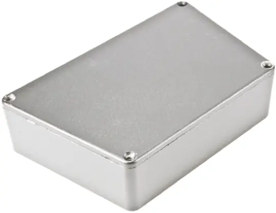 Produktfoto 1 von Hammond 1590; Gehäuse; Aluminiumdruckguss; Schwarz IP54 Breite 151 mm Höhe 39 mm Länge 95 mm