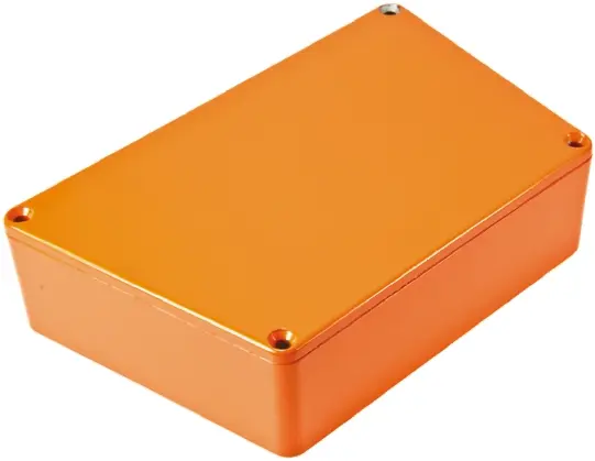Produktfoto 1 von Hammond 1590; Gehäuse; Aluminiumdruckguss; Orange IP54 Breite 121.8 mm Höhe 39 mm Länge 95 mm