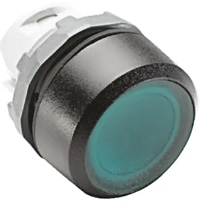 Produktfoto 1 von ABB ABB Modular Drucktastenkopf Ø 22 mm, Grün Tastend Rund Rund Kunststoff, IP66
