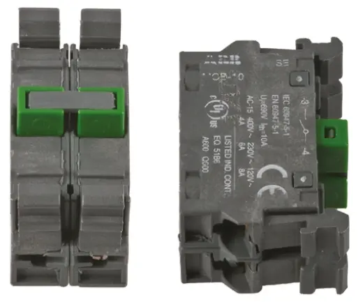 Produktfoto 1 von ABB ABB Modular Kontaktblock 2 Schließer 690V Einrastbar