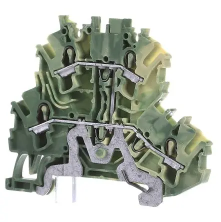 Produktfoto 1 von WAGO Schutzleiterklemme 2 Grün, Gelb, 2.5mm², 500V Zugfederklemme IECEx/ATEX