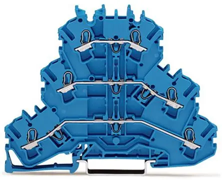 Produktfoto 1 von WAGO Anschlussklemmenblock für Durchkontaktierung 3 Blau, 2.5mm², 500V Zugfederklemme IECEx/ATEX