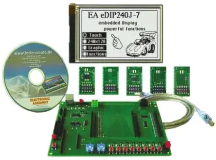 Produktfoto 1 von Display Visions Anzeigetafel, LCD Starterkit eDIP-Serie Display 240x128 dots, blue/white negative