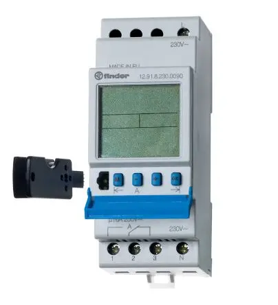 Produktfoto 1 von Finder Digital 12 DIN-Schienen-Zeitschaltuhr 230V ac, Minuten, 2-Kanal, Schraube, 60 Speicherplätze
