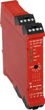 Produktfoto 1 von Allen Bradley Sicherheitsrelais 24V dc, 2 Sicherheitskontakte IEC/EN SIL IEC 61508