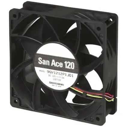 Produktfoto 1 von Sanyo Denki San Ace 9S DC-Axiallüfter, Kugellager, 12 V dc / 2.28W, 119 x 119 x 25mm, 2200U/min, 120m³/h
