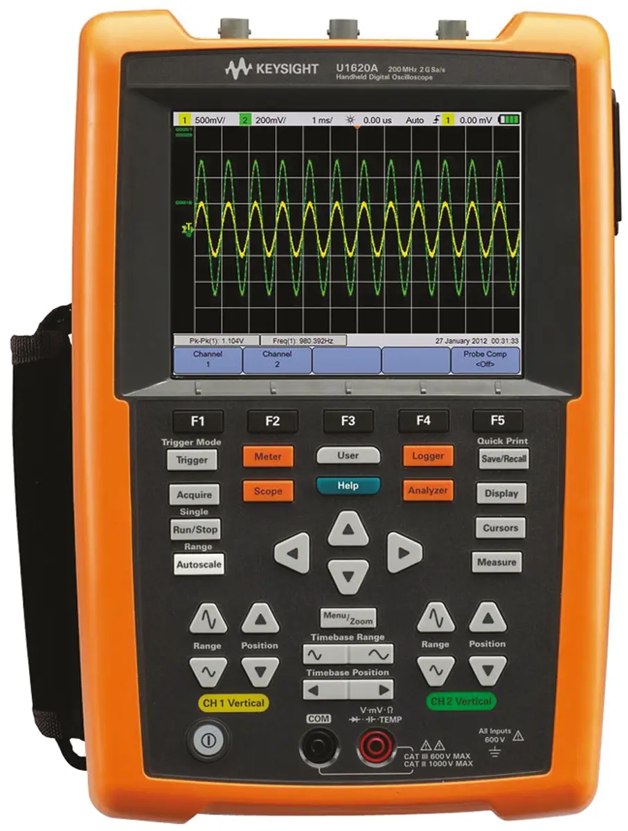 Produktfoto 1 von Keysight U1600 U1620A Handheld Oszilloskop 2-Kanal Analog 200MHz CAN, LIN, USB