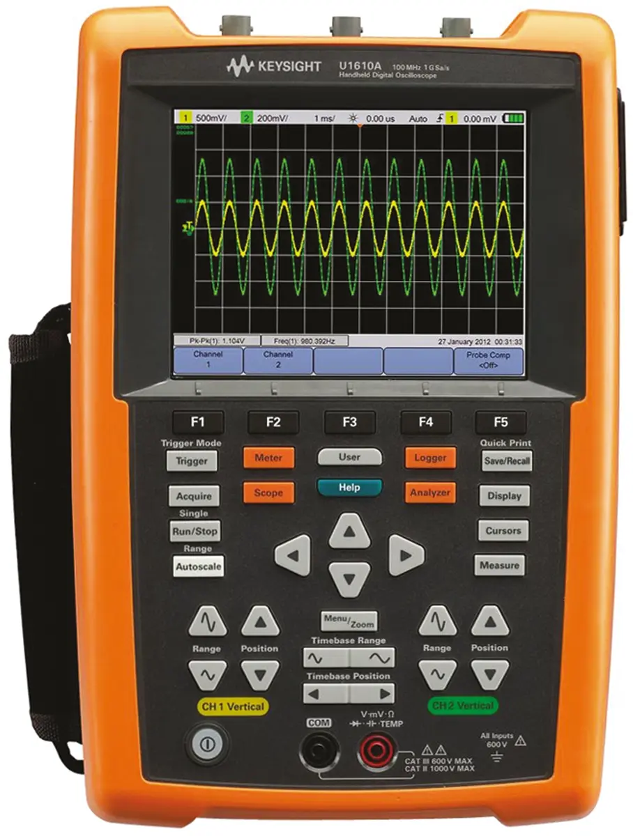 Produktfoto 1 von Keysight U1600 U1610A Handheld Oszilloskop 2-Kanal Analog 100MHz CAN, LIN, USB
