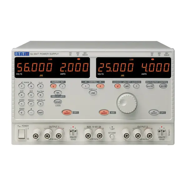 Produktfoto 1 von Aim-TTi QL564T SII 3-Kanal Linear Labornetzgerät 242W, 0 → 56V / 0 → 2A