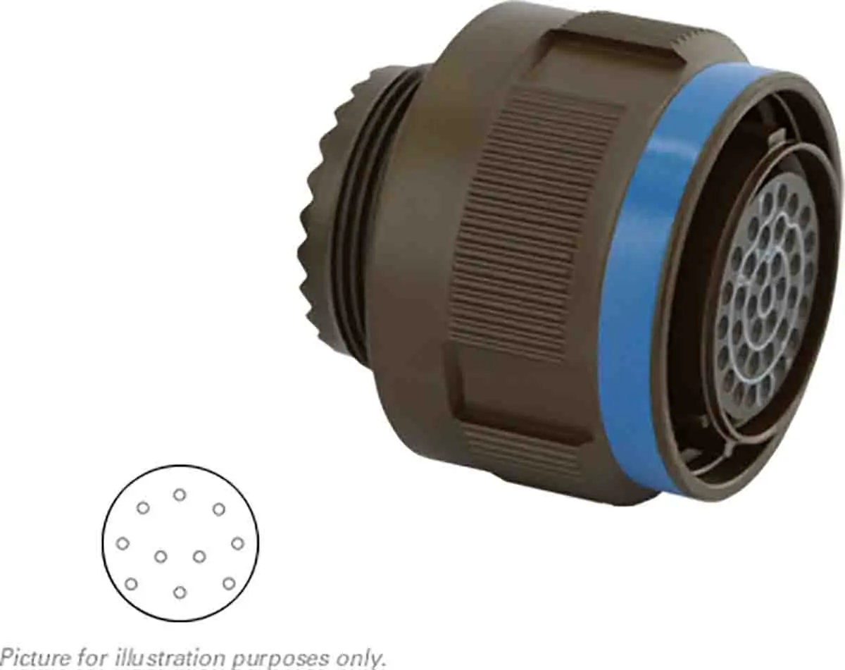Produktfoto 1 von Souriau Sunbank by Eaton, 8D Kupferlegierung MIL-Spec Rundsteckverbinder Gerade, 10-polig, 2300 V, Kabel, Gehäuse 13