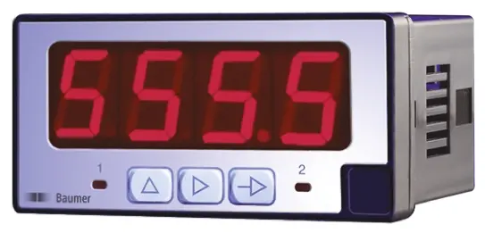 Produktfoto 1 von Baumer PA408 LED Digitales Multifunktionsmessgerät für Strom, Spannung, Temperatur, Widerstand H 45 mm B 93 mm 4-Stellen