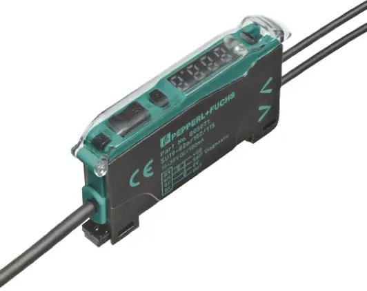 Produktfoto 1 von Pepperl + Fuchs Kunststoff, Glas 1 Push-Pull-Ausgang NPN/PNP LWL-Sensor up to 450 mm Kabel 3 kHz IP50 160 μs 30 V dc LED