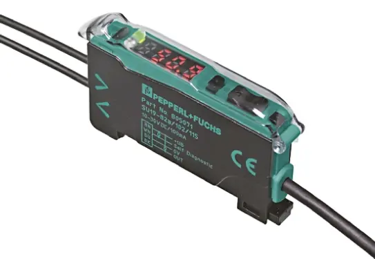 Pepperl + Fuchs Kunststoff, Glas Push-Pull LWL-Sensor up to 450 mm PVC-Kabel 3 kHz IP50 160 μs 30 V dc LED