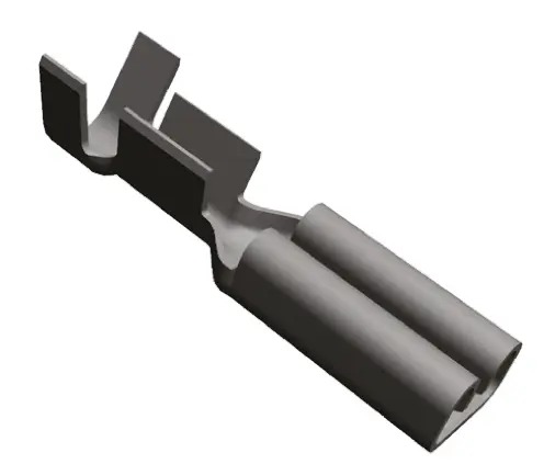 Produktfoto 1 von TE Connectivity FASTON .110 Flachsteckhülse, Schwarz, Unisoliert, 2.79 x 0.51 mm, Buchse, 20 AWG min, 17 AWG