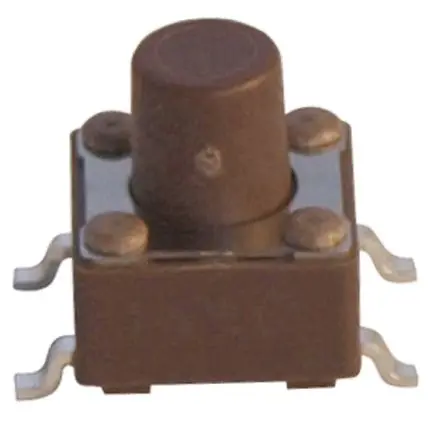 APEM Taster SPST Bolzen, Lötanschluss 50mA Tastend 7 mm Braun Oberfläche B. 6mm L. 6 mm