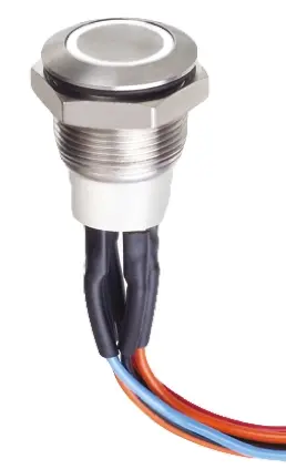 Produktfoto 1 von APEM AV Druckschalter Weiß Beleuchtet Tastend Panel Ø 19.2 mm, 1-poliger Umschalter / 1 A 30 V dc, IP40