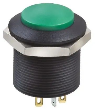 Produktfoto 1 von APEM FP Druckschalter Grün Beleuchtet Isocyansäure Panel Ø 24 mm, 2-poliger Umschalter / 200mA 12 V dc