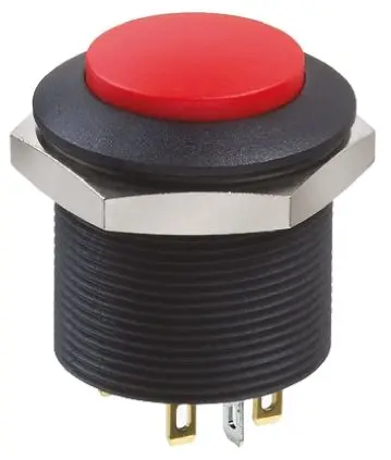 Produktfoto 1 von APEM FP Druckschalter Rot Beleuchtet Rastend, Tastend Panel Ø 24 mm, 2-poliger Umschalter / 200mA 12 V dc
