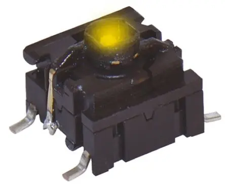 Produktfoto 1 von MEC IP67 Taster SPST Kappe, Lötanschluss 50mA Tastend Gelb Oberfläche B. 10.1mm L. 10.1 mm
