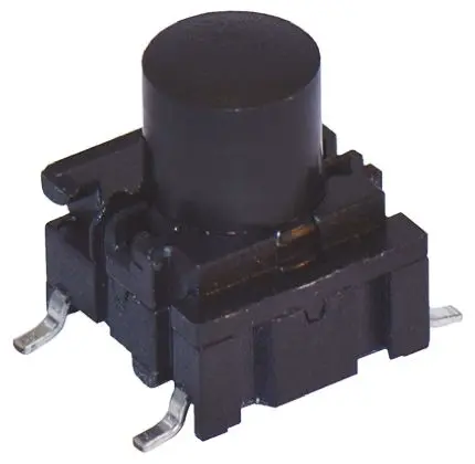 Produktfoto 1 von MEC IP67 Taster SPST Kappe, Lötanschluss 50mA Tastend Schwarz Oberfläche B. 10.1mm L. 10 mm