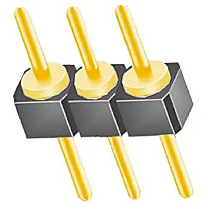 Samtec TS Stiftleiste Gerade, 3-polig / 1-reihig, Raster 2.54 mm Raster Durchsteckmontage, Platine-Platine, Unisoliert