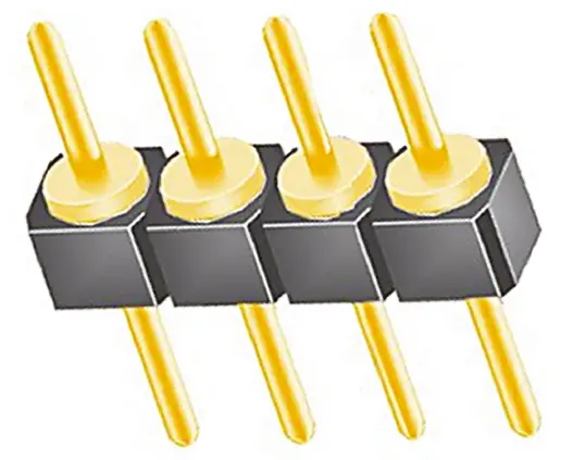 Samtec TS Stiftleiste Gerade, 4-polig / 1-reihig, Raster 2.54 mm Raster Durchsteckmontage, Platine-Platine, Unisoliert