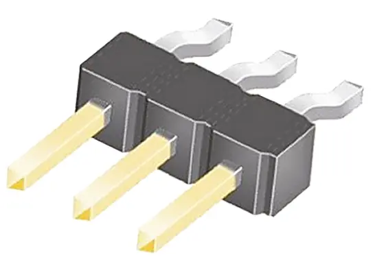 Produktfoto 1 von Samtec TSM Stiftleiste gewinkelt, 3-polig / 1-reihig, Raster 2.54 mm Raster Oberfläche, Platine-Platine, Kabel-Platine,