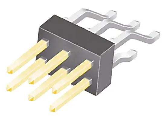 Produktfoto 1 von Samtec TSM Stiftleiste gewinkelt, 6-polig / 2-reihig, Raster 2.54 mm Raster Oberfläche, Platine-Platine, Kabel-Platine,