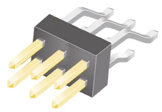 Produktfoto 1 von Samtec TSM Stiftleiste gewinkelt, 8-polig / 2-reihig, Raster 2.54 mm Raster Oberfläche, Platine-Platine, Kabel-Platine,