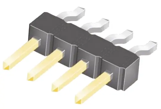 Produktfoto 1 von Samtec TSM Stiftleiste gewinkelt, 4-polig / 1-reihig, Raster 2.54 mm Raster Oberfläche, Platine-Platine, Kabel-Platine,