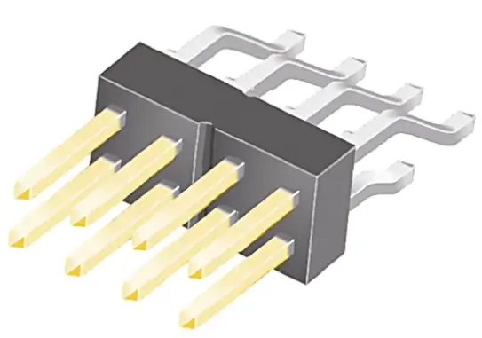Produktfoto 1 von Samtec TSM Stiftleiste gewinkelt, 8-polig / 2-reihig, Raster 2.54 mm Raster Oberfläche, Platine-Platine, Kabel-Platine,