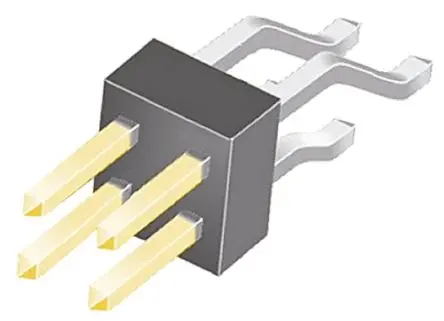 Produktfoto 1 von Samtec TSM Stiftleiste gewinkelt, 4-polig / 2-reihig, Raster 2.54 mm Raster Oberfläche, Platine-Platine, Kabel-Platine,