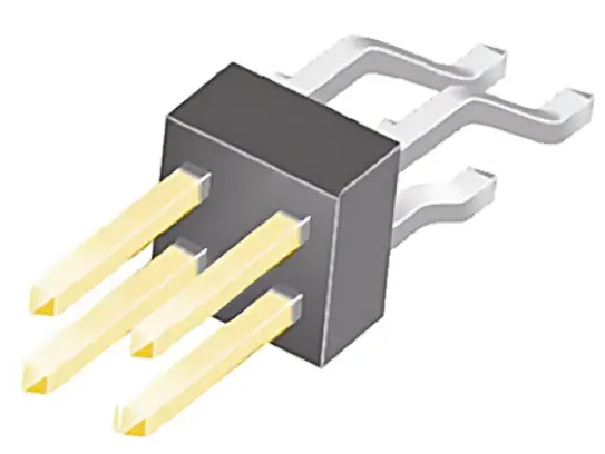 Produktfoto 1 von Samtec TSM Stiftleiste gewinkelt, 4-polig / 2-reihig, Raster 2.54 mm Raster Oberfläche, Platine-Platine, Kabel-Platine,