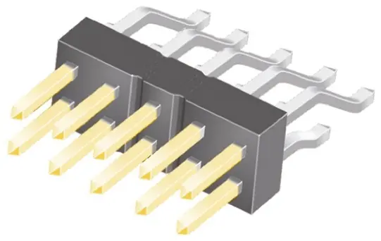 Produktfoto 1 von Samtec TSM Stiftleiste gewinkelt, 10-polig / 2-reihig, Raster 2.54 mm Raster Oberfläche, Platine-Platine, Kabel-Platine,