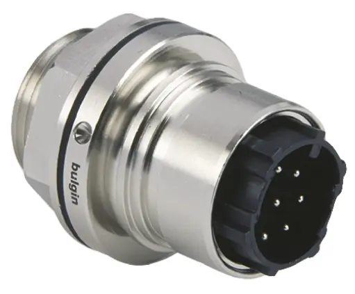 Bulgin Buccaneer 6000 32 Rundsteckverbinder Stecker 8-polig Stecker 10A Frontmontage IP66, IP69K, IP68