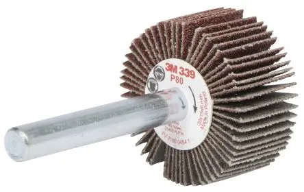 Produktfoto 1 von 3M 339 Schleifscheibe, Korngröße P80 Aluminiumbeschichtet, 30 mm x 15 mm, 25400 U/min
