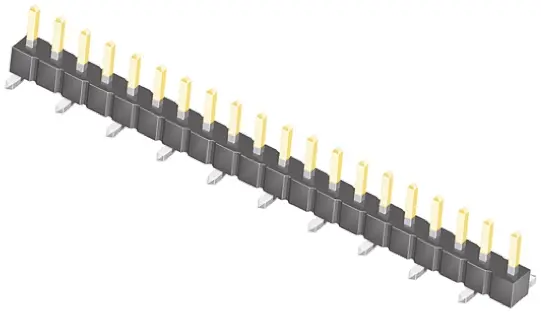 Produktfoto 1 von Samtec TSM Stiftleiste Gerade, 20-polig / 1-reihig, Raster 2.54 mm Raster Oberfläche, Platine-Platine, Kabel-Platine,