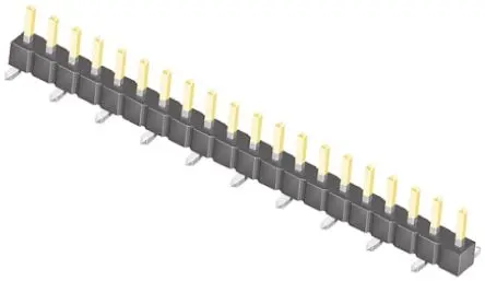 Produktfoto 1 von Samtec TSM Stiftleiste Gerade, 20-polig / 1-reihig, Raster 2.54 mm Raster Oberfläche, Platine-Platine, Kabel-Platine,