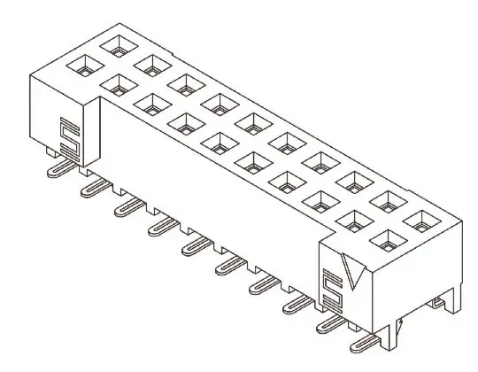 Samtec S2M Leiterplattenbuchse Gerade Oberfläche 10-polig / 2-reihig, Raster 2 mm Lot