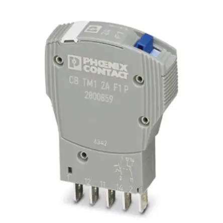 Produktfoto 1 von Phoenix Contact CB TM1 2A F1 P Thermischer Schutzschalter, 1-polig, TRABTECH Basis, 2A, Thermomagnetisch