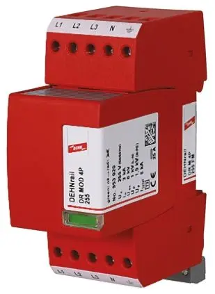 Produktfoto 1 von Dehn DR Überspannungsschutz Modul Überspannungsableiter 8 kA 440V ac, DIN-Hutschiene, -40 °C→80 °C